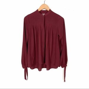 Abercrombie & Fitch Blouse Top Chiffon Burgundy XS